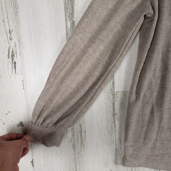 NWT ANA A New Approach Oatmeal Heather Drape Collar Knit Top Women's Size Medium - Picture 5 of 14